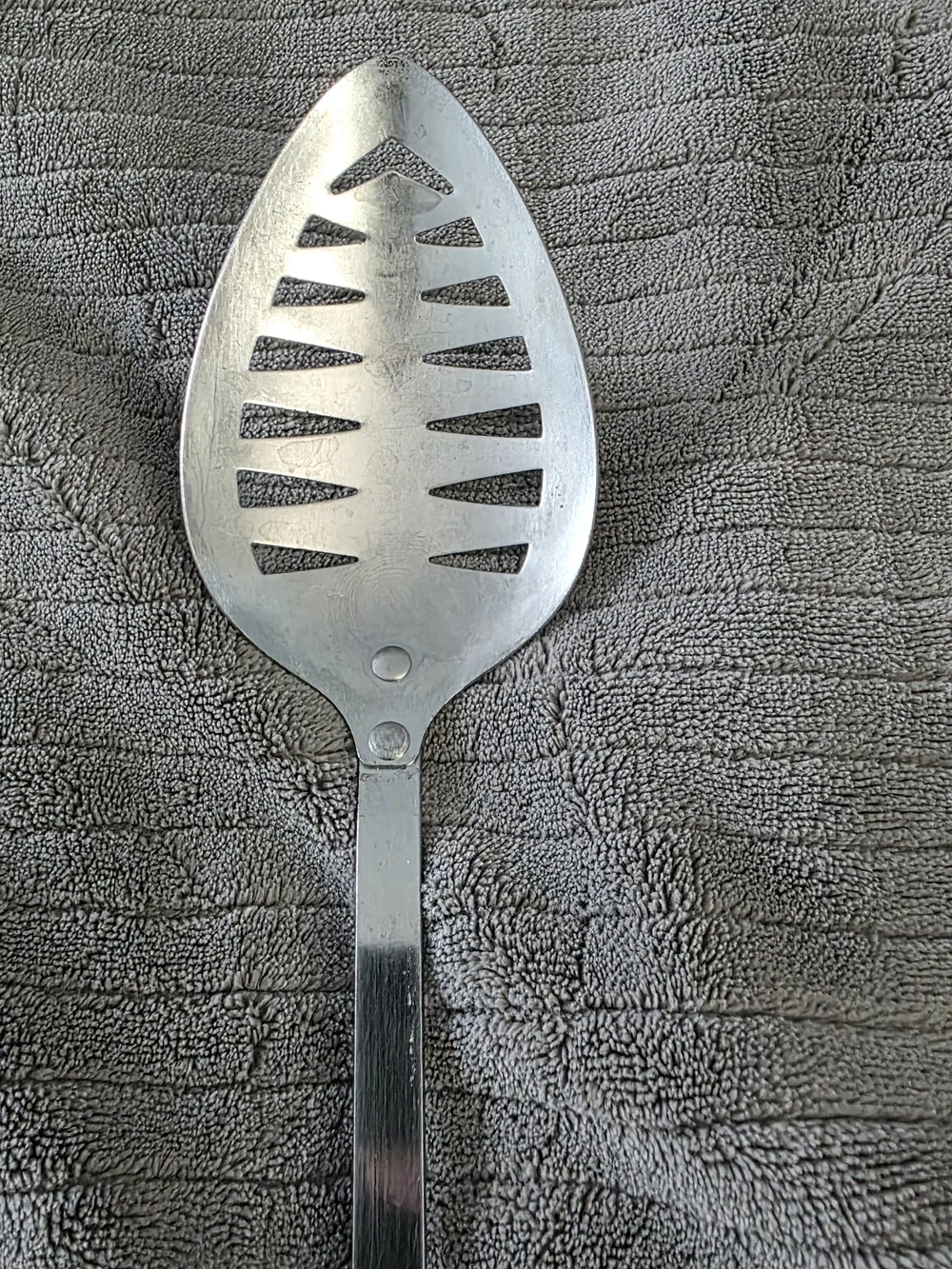 Vintage Androck Slotted Serving Spoon MCM Pink Tulip Straining Scoop USA